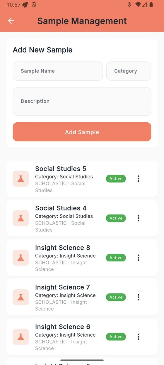 Sample catalogue