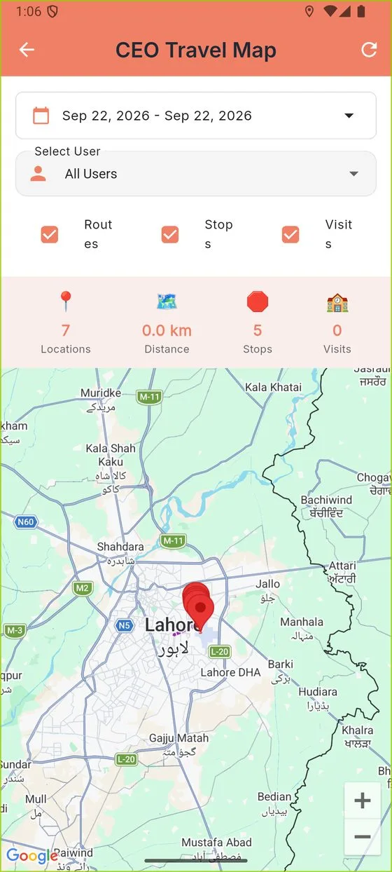 Travel route map